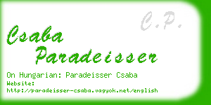 csaba paradeisser business card